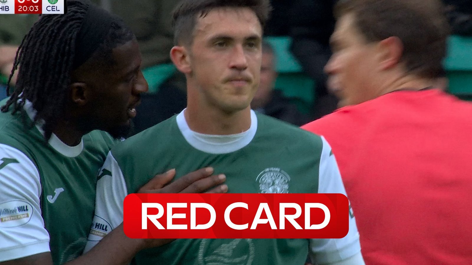 Hibernian's Jamie McGrath Receives Red Card After VAR Review